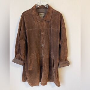 Chocolate Brown Suede Barn Coat Chore Jacket Men’s XL